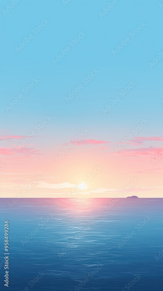 Fototapeta premium Blue ocean background with sunset backgrounds outdoors horizon.