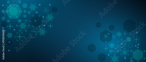 Healthcare concepts or medical technology blue background or. Vector tech bg