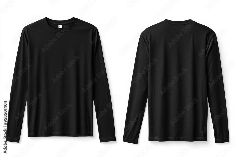 Black long sleeve tshirt mockup isolated created with Generative AI Black long sleeve tshirt mockup isolated created with Generative AI