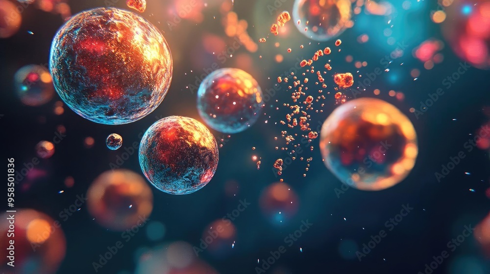 A vivid depiction of cellular structures in a colorful, abstract design, showcasing intricate details and dynamic movement. A vivid depiction of cellular structures in a colorful, abstract design, showcasing intricate details and dynamic movement.