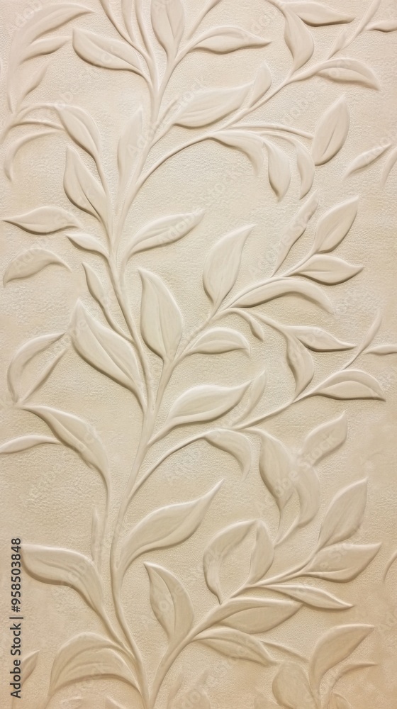 Beige Embossed Floral Pattern. Beige Embossed Floral Pattern.