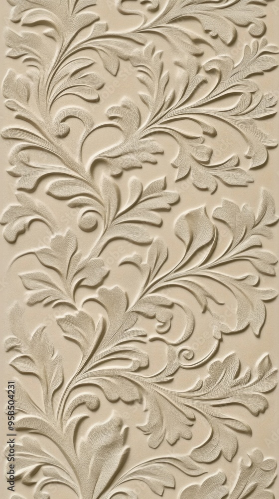 Ornate Floral Pattern on a Beige Background. Ornate Floral Pattern on a Beige Background.
