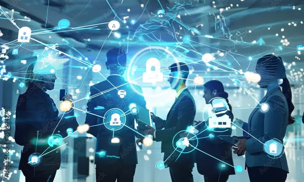 Business People Connected by Network Business People Connected by Network