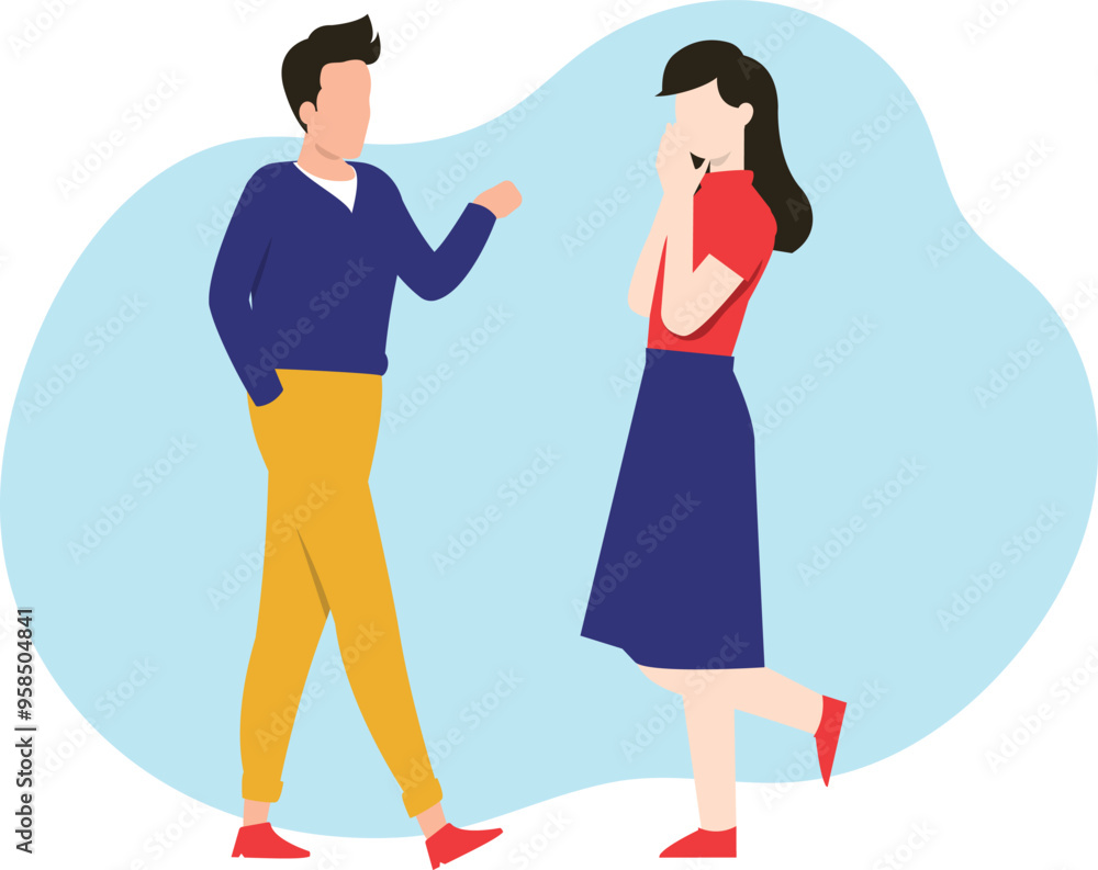 The boy is coming to propose to the girl. The boy is coming to propose to the girl.