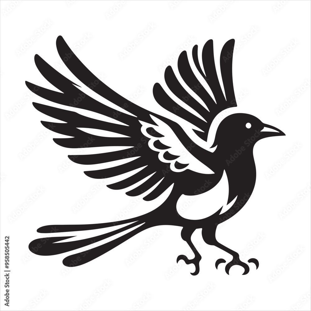 Fototapeta premium Magpie Vector Art Illustration