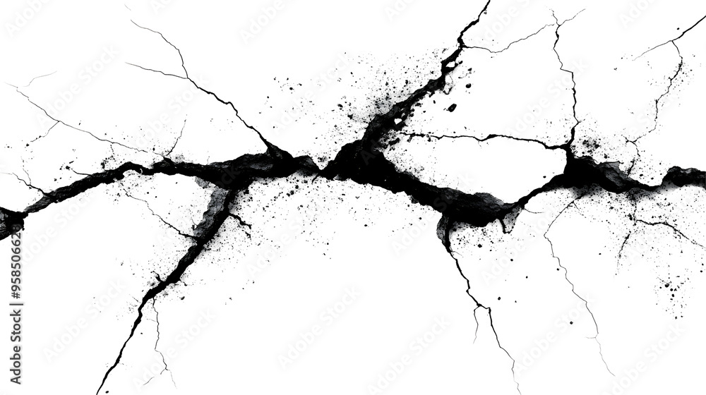 © Neural9 Project - Abstract cracked surface with black crevices and dust particles isolated on transparent background. © Neural9 Project - Abstract cracked surface with black crevices and dust particles isolated on transparent background.