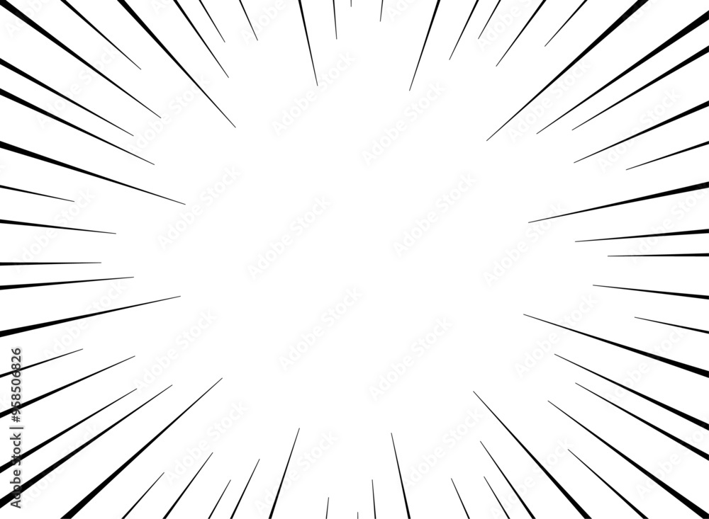 Obraz premium 集中線 黒 シンプル