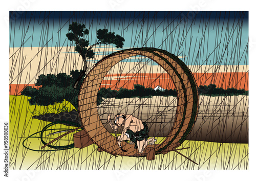 雨の尾州不二見原	
