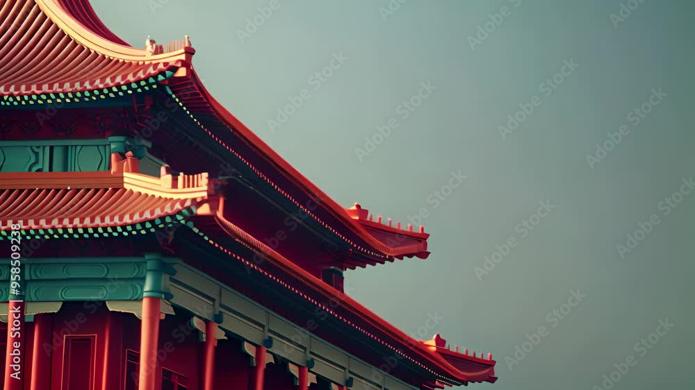 A corner of the Chinese Ancient Style Corner Tower A corner of the Chinese Ancient Style Corner Tower