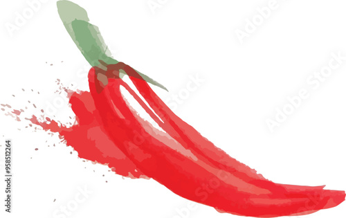 logo of red hot pepper with splatter