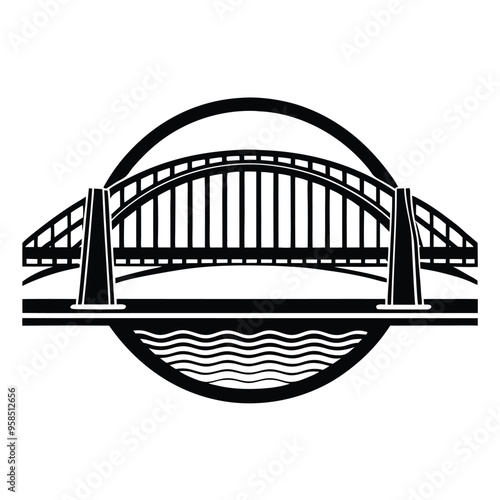 Bridge Vector Icon Silhouette Logo Isolated Design