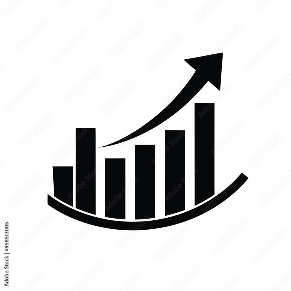 Financial chart graph logo icon vector silhouette design isolated Financial chart graph logo icon vector silhouette design isolated