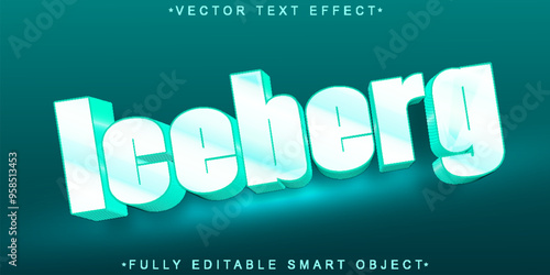 Blue Iceberg Vector Fully Editable Smart Object Text Effect