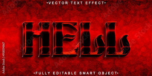 Shiny Red Hell Horror Vector Fully Editable Smart Object Text Effect