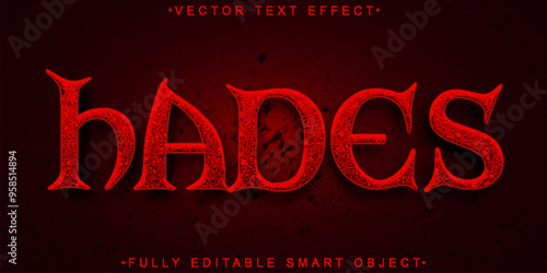 Red Black Dark Hades Vector Fully Editable Smart Object Text Effect