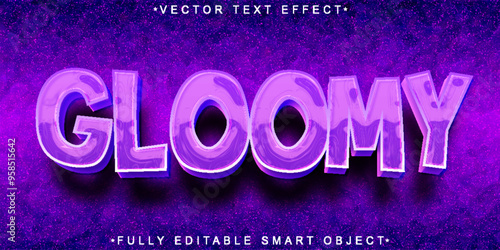 Gloomy Purple  Vector Fully Editable Smart Object Text Effect