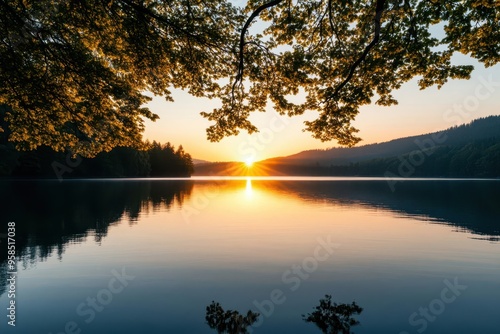 Sunrise reflected in a calm lake, symbolizing the beauty of new beginnings