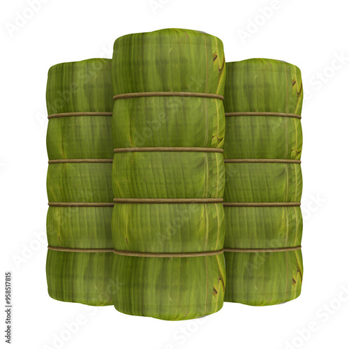 Pchum Ben Day - Num ansom traditional Khmer sticky rice cake