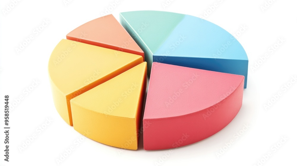 Fototapeta premium A pie chart showing effective expense tracking and its impact on achieving debt-free financial freedom.