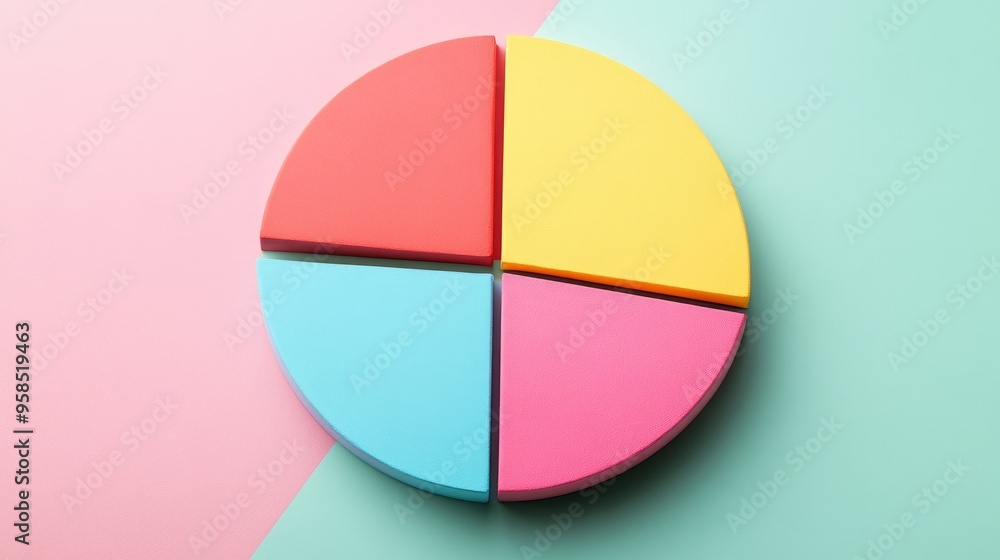 Fototapeta premium A pie chart showing effective expense tracking and its impact on achieving debt-free financial freedom.
