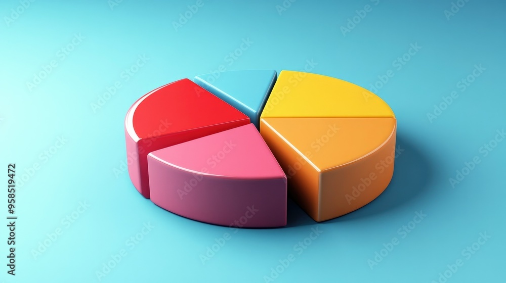 Fototapeta premium A pie chart showing effective expense tracking and its impact on achieving debt-free financial freedom.