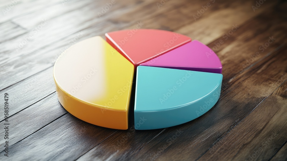 Fototapeta premium A pie chart showing the allocation of assets for wealth preservation and passive income, representing financial freedom.