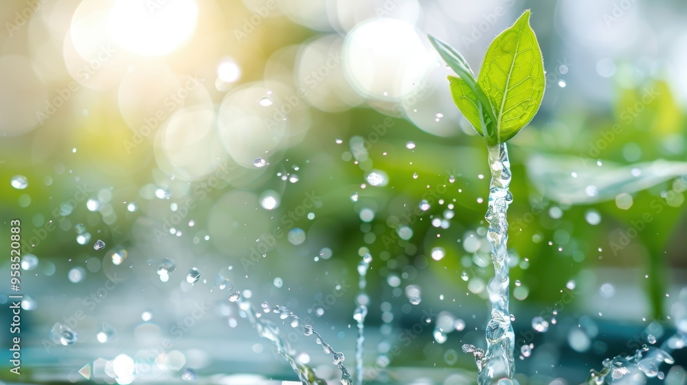 A close-up of recycled water being used in irrigation systems, demonstrating sustainable practices in agriculture. A close-up of recycled water being used in irrigation systems, demonstrating sustainable practices in agriculture.