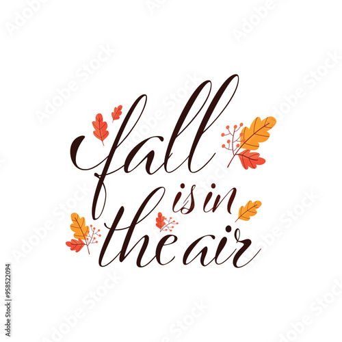 Obraz na płótnie Autumn vibes. Seasonal square template with motivation quote and chestnut leaf in minimalist style. Hand drawn lettering. Autumn design for banners, posters, cards, invitations. Vector illustration. w salonie