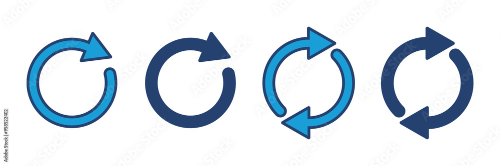 Refresh icon vector. Reload icon vector. Update icon. Refresh icon vector. Reload icon vector. Update icon.