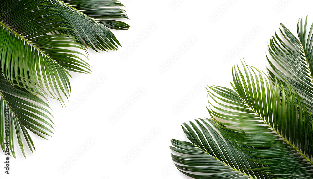 Tropical leave, top view, flay lay, mock up, aesthetic, empty in the middle isolate Tropical leave, top view, flay lay, mock up, aesthetic, empty in the middle isolate