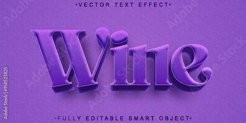 Wine  Vector Fully Editable Smart Object Text Effect
