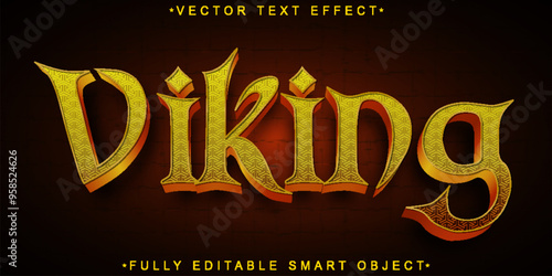 Red Viking Vector Fully Editable Smart Object Text Effect