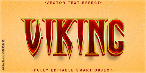 Red Viking Vector Fully Editable Smart Object Text Effect