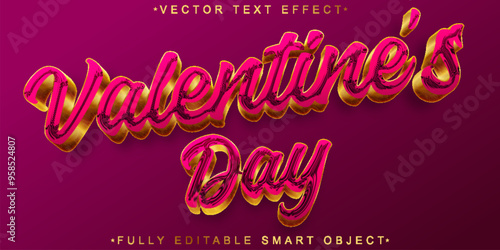 Pink Valentine Vector Fully Editable Smart Object Text Effect