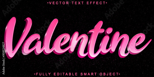 Pink Valentine Vector Fully Editable Smart Object Text Effect