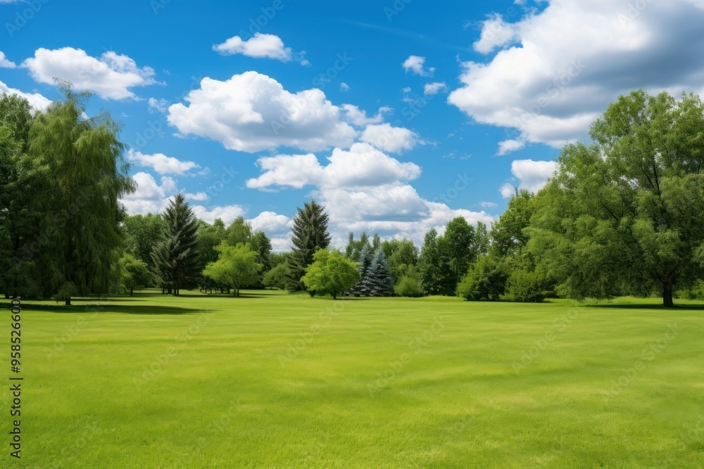 Green lawn sky landscape outdoors. Green lawn sky landscape outdoors.