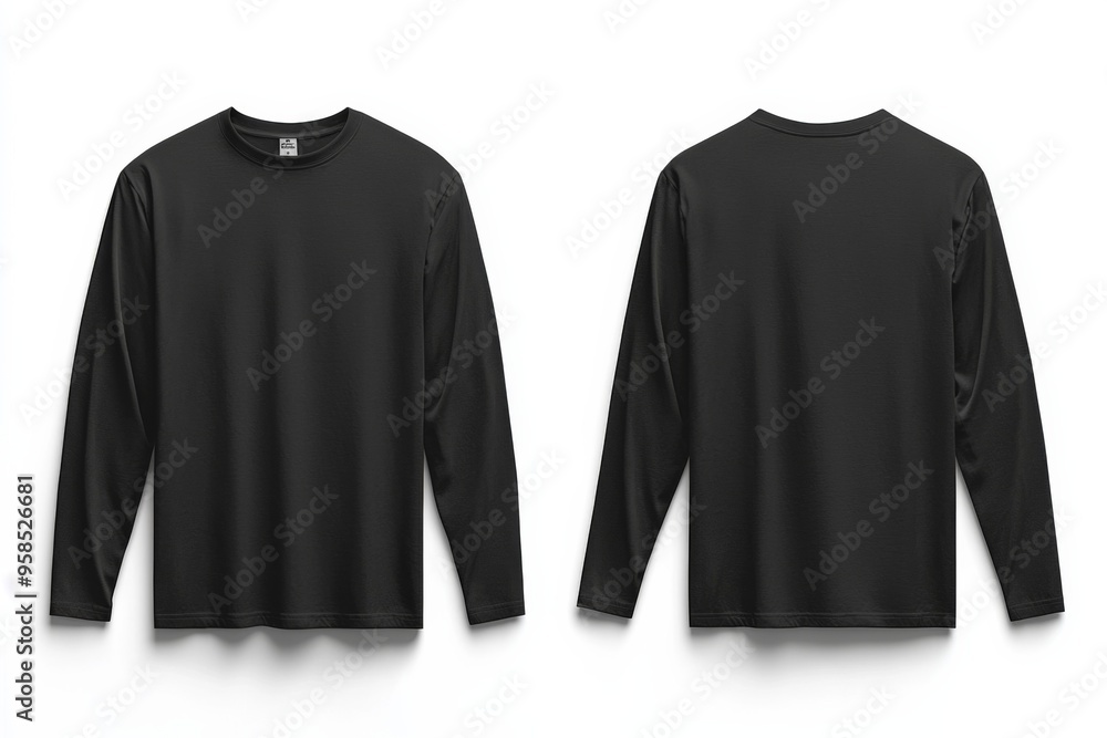 Black long sleeve tshirt mockup isolated created with Generative AI Black long sleeve tshirt mockup isolated created with Generative AI