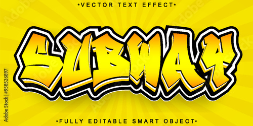 Colorful Graffiti Subway Vector Fully Editable Smart Object Text Effect