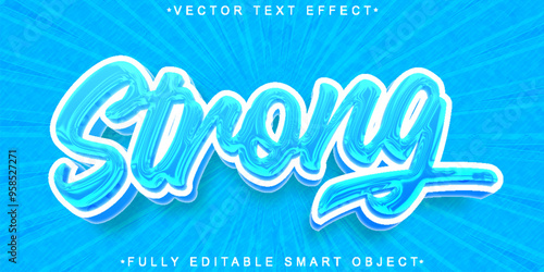 Blue Strong Vector Fully Editable Smart Object Text Effect