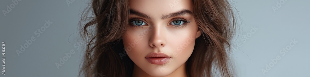 A woman with brown hair and blue eyes. She has a light skin tone. She is wearing a black shirt A woman with brown hair and blue eyes. She has a light skin tone. She is wearing a black shirt