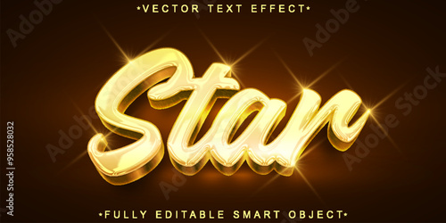 Gold Star Vector Fully Editable Smart Object Text Effect