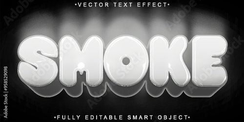 Gray Smoke Vector Fully Editable Smart Object Text Effect