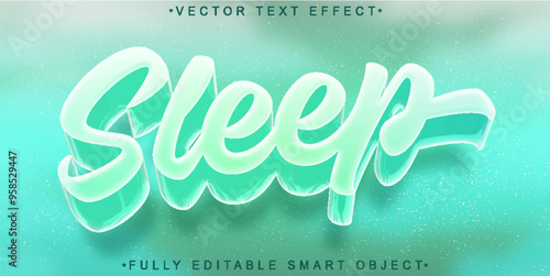 Blue Sleeping Vector Fully Editable Smart Object Text Effect