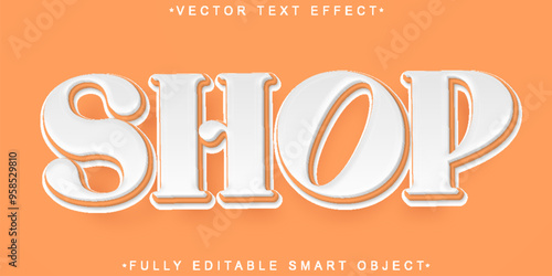 Cartoon Shop Vector Fully Editable Smart Object Text Effect