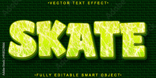 Skate  Vector Fully Editable Smart Object Text Effect