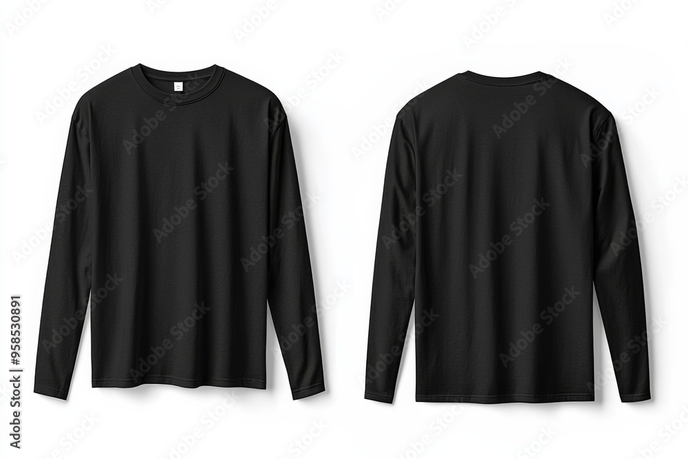 Black long sleeve tshirt mockup isolated created with Generative AI Black long sleeve tshirt mockup isolated created with Generative AI