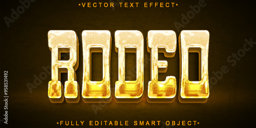 Shiny Western Cowboy Rodeo Vector Fully Editable Smart Object Text Effect