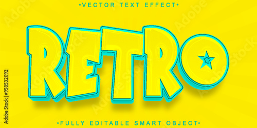 Retro Vintage Vector Fully Editable Smart Object Text Effect