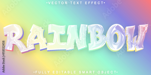 Rainbow Sky Vector Fully Editable Smart Object Text Effect