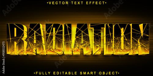 Radiation  Vector Fully Editable Smart Object Text Effect